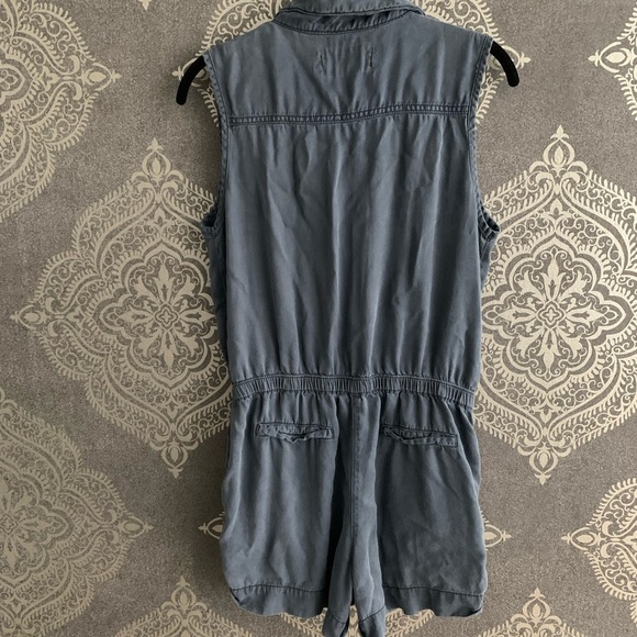 Denim Romper with Pockets - Picture 3 of 3
